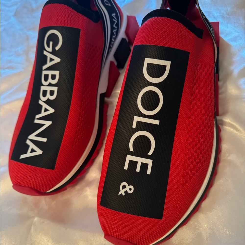 Dolce & Gabbana Red and Black Sorrento Shoes